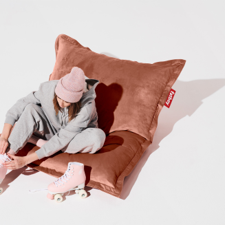 Pufa Fatboy Original Slim Velvet Rose Quartz + Poduszka - 3