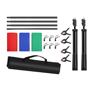  Set/Tripod for mounting a photographic background Puluz 2x3m + photographic backgrounds 3 pcs PKT5205 - 3