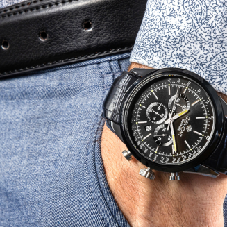 Zegarek Męski Giewont Chronograph Sapphire Czarny GW7650-A4 - 4