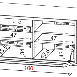 Stolik RTV Munari Modena 100x50x53cm 4 kolory - 12