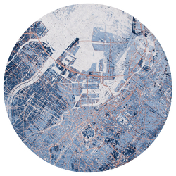 Okrągły dywan Louis de Poortere Cities Collection TOKYO Conductive Blue 240 cm