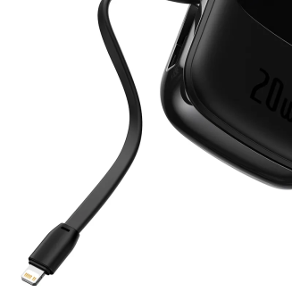 Powerbank Baseus Qpow PRO z kablem Lightning, portem USB-C i USB, 20000mAh, 20W (czarny) - 5