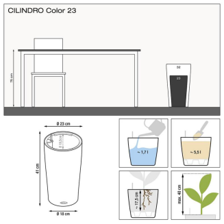 Donica Lechuza Cilindro Color 23 piaskowy brąz - 7