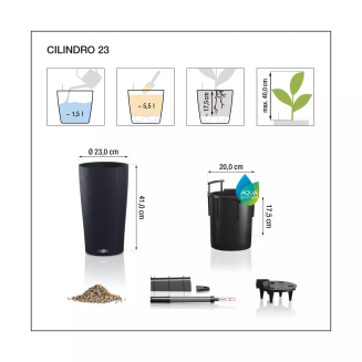  Lechuza Cilindro Color 23 planter sand brown - 5