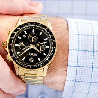 Zegarek Męski Giewont Chronograph Sapphire Złoto Czarny GW3520-B4 - 4