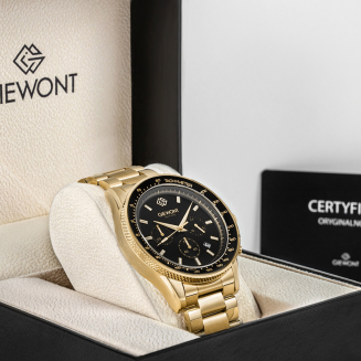 Zegarek Męski Giewont Chronograph Sapphire Złoto Czarny GW3520-B4 - 7
