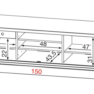 Stolik RTV Munari Modena 150x50x41cm 4 kolory - 12