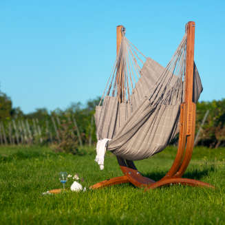 Fotel hamakowy La Siesta Udine Outdoor Almond ze stojakiem - 2
