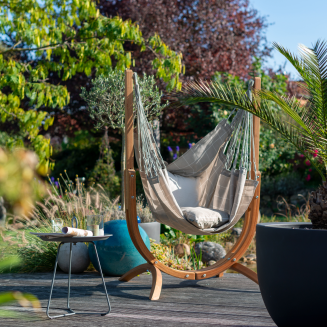 Fotel hamakowy La Siesta Udine Outdoor Almond ze stojakiem - 5