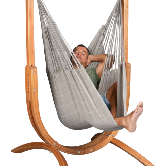 Fotel hamakowy ze stojakiem La Siesta Udine Outdoor Almond Comfort - 3