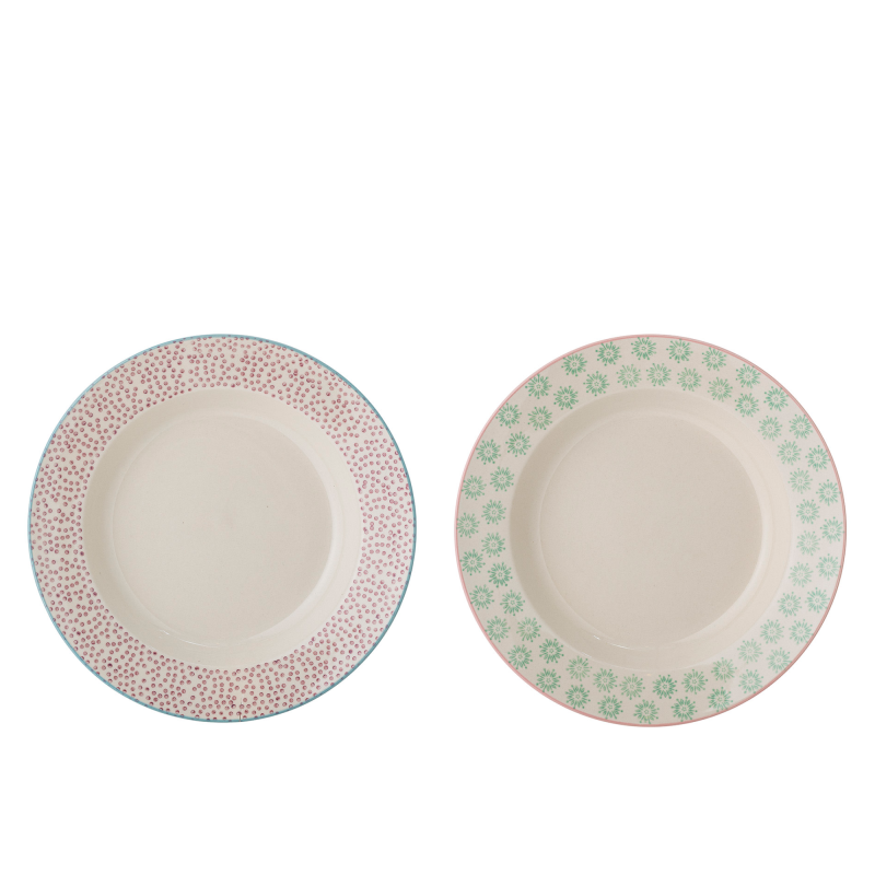  Set of 2 Bloomingville Patrizia deep plates, 25 cm