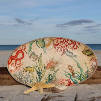Rose&Tulipani | Taca owalna z melaminy Sea Life - 52 x 30 cm - 7