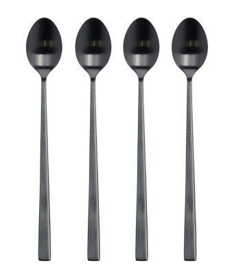 Set of 4 Bitz Black latte spoons