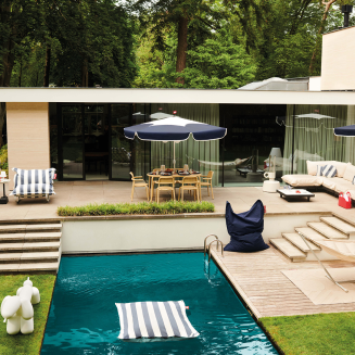 Pufa pływająca Fatboy Floatzac Stripe Ocean Blue 180x134 cm - 13