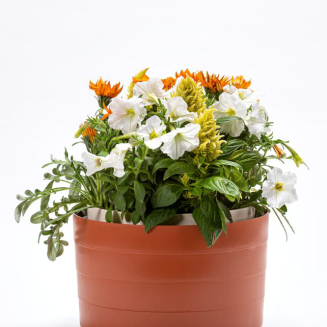 Donica samo-nawadniająca okrągła Urbalive Berberis szaro-brązowy30 cm - 5