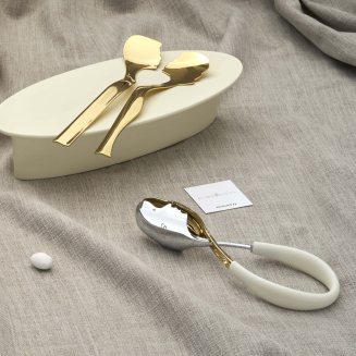 Zestaw sztućców do sałatek Casa Bugatti Abbraccio Gold&Gold - 2