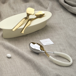 Zestaw sztućców do sałatek Casa Bugatti Abbraccio Gold&Gold - 2