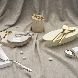 Zestaw sztućców do sałatek Casa Bugatti Abbraccio Gold&Gold - 3