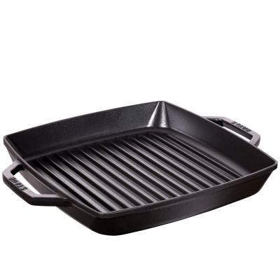  Staub square cast iron grill pan with two handles - 33 cm, Black