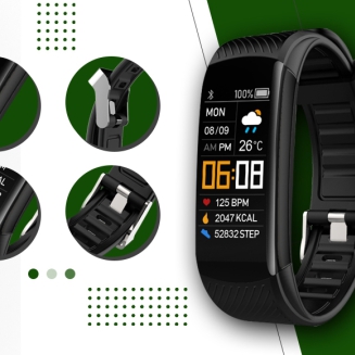 Smartwatch GIEWONT Czarno Zielony 2 Paski GW200-5 - 2