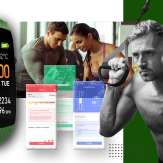 Smartwatch GIEWONT Czarno Zielony 2 Paski GW200-5 - 6