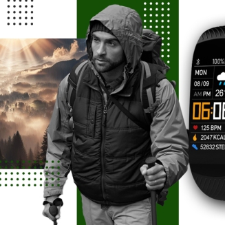 Smartwatch GIEWONT Czarno Zielony 2 Paski GW200-5 - 10