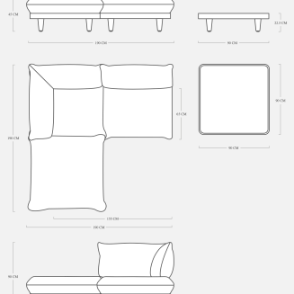 Sofa ogrodowa Fatboy Paletti Set Medium Mist - 9