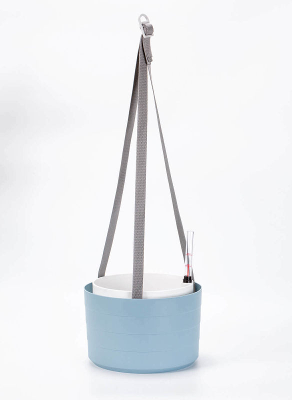 PLASTIA BERBERIS Wisząca donica samonawadniająca okrągła 30 cm błękitny