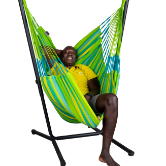 Fotel hamakowy ze stojakiem La Siesta Fiji Outdoor Lime Comfort - 4