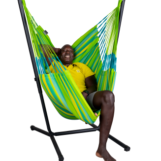 Fotel hamakowy ze stojakiem La Siesta Fiji Outdoor Lime Comfort - 4