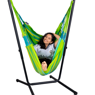 Fotel hamakowy ze stojakiem La Siesta Fiji Outdoor Lime Comfort - 2