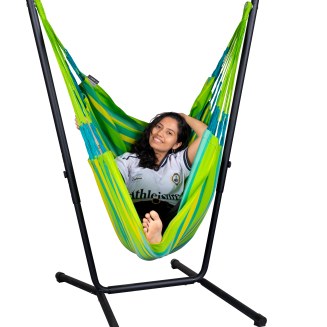 Fotel hamakowy ze stojakiem La Siesta Fiji Outdoor Lime Comfort - 2