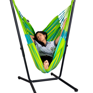 Fotel hamakowy ze stojakiem La Siesta Fiji Outdoor Lime Comfort - 3