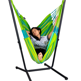 Fotel hamakowy ze stojakiem La Siesta Fiji Outdoor Lime Comfort - 3