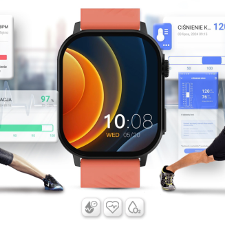 Smartwatch Gravity GT15-3 Czerwony Pasek Silikonowy + Czarna Bransoleta - 14