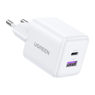 Ładowarka sieciowa Ugreen X516 USB + USB-C, GaN, 30W (biała) - 4