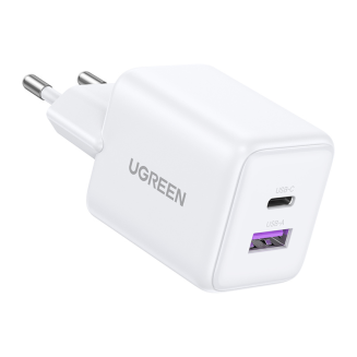  Ugreen X516 USB + USB-C, GaN, 30W Wall Charger (White) - 4