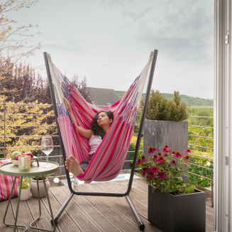 Fotel hamakowy ze stojakiem La Siesta Fiji Organic Flamingo Comfort - 4