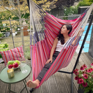 Fotel hamakowy ze stojakiem La Siesta Fiji Organic Flamingo Comfort - 3