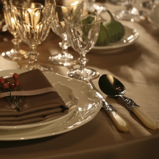 Zestaw sztućców obiadowych Casa Bugatti Aladdin Ivory/Steel 24 szt. - 3