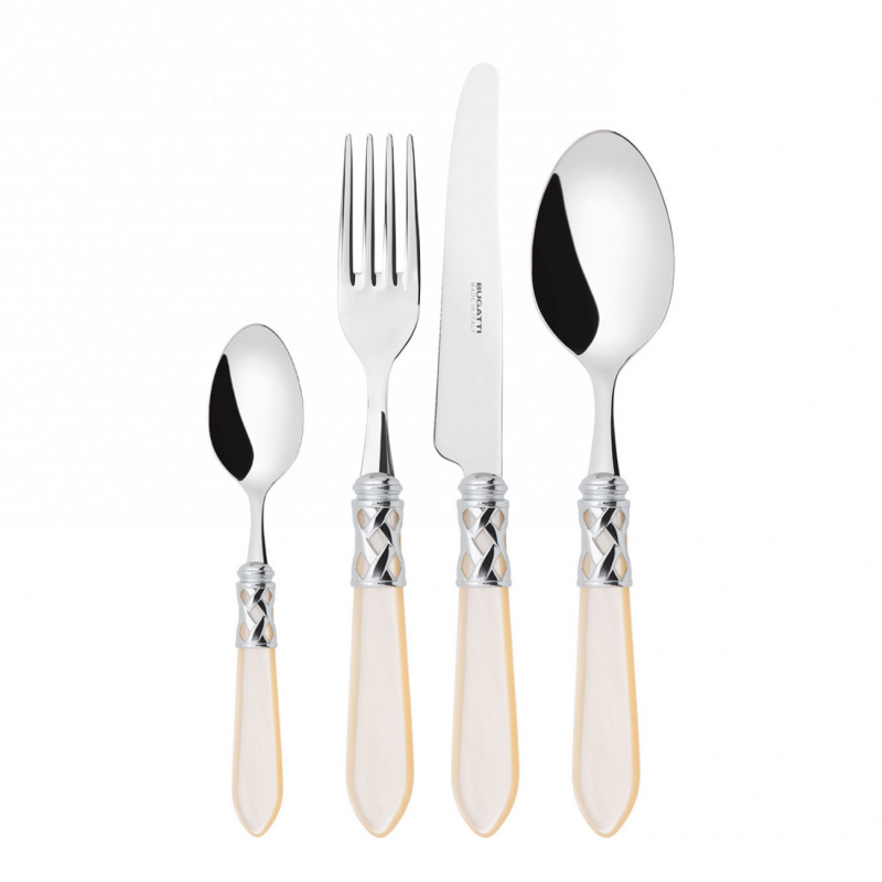 Zestaw sztućców obiadowych Casa Bugatti Aladdin Ivory/Steel 24 szt.