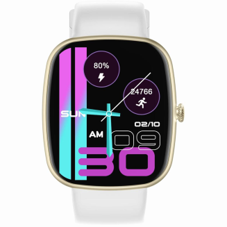 Smartwatch Damski GRAVITY GT18-8 Beżowy Pasek Silikonowy + Biały Pasek - 2