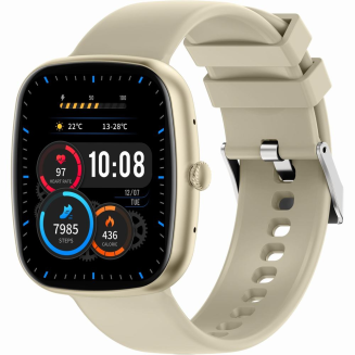 Smartwatch Damski GRAVITY GT18-8 Beżowy Pasek Silikonowy + Biały Pasek - 5