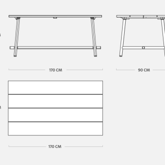 Stół ogrodowy Fatboy Fred's Table Medium Anthracite 170x90x76 cm - 13