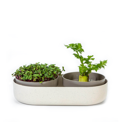 Kiełkownica Urbalive Microgreens + pojemnik ECO beżowy 30x16 cm
