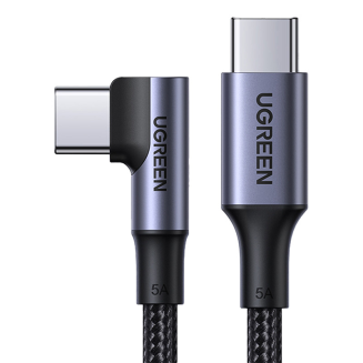 UGREEN US334 USB-C-USB-C Cable 2m Angled (Black) - 2