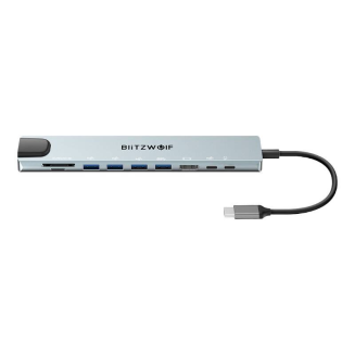 Stacja dokująca Blitzwolf BW-TH5 10w1 USB-C (srebrny) - 2