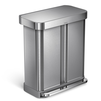 Kosz dwukomorowy Simplehuman 58l stal FPP - 2