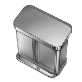 Simplehuman Liner Pocket Recycler two-chamber basket, 58l, FPP steel - 3