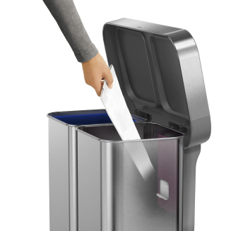 Kosz dwukomorowy Simplehuman 58l stal FPP - 6